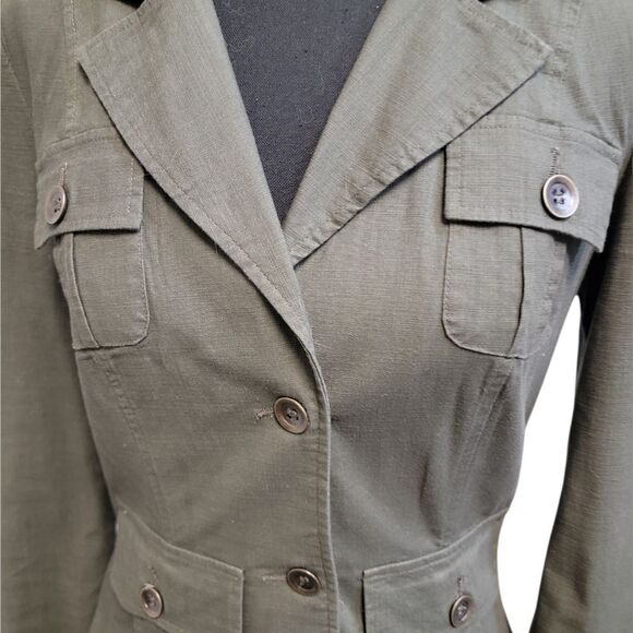 Charlotte Russe  Khaki 2-Button Long Sleeve Blazer Size M - Picture 3 of 6
